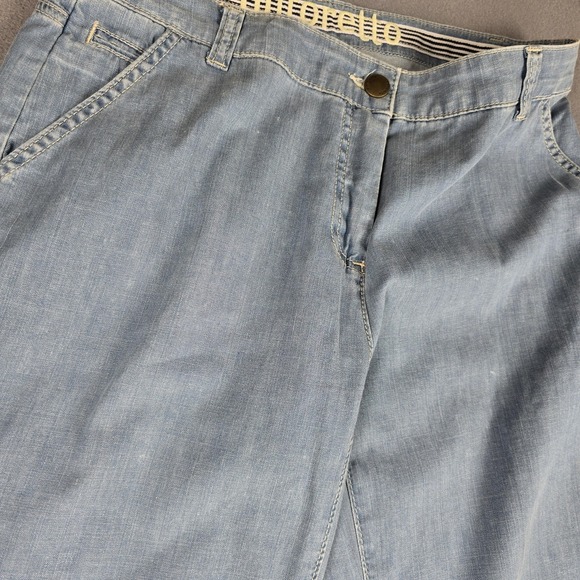 Tintoretto Pants Womens‎ 34 Blue Straight Leg Cotton Trousers Casual Made Turkey - Picture 16 of 16